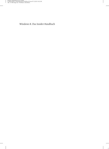 Windows 8 Das Insider-Handbuch