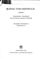 König vom Odenwald, Gedichte. Mittelhochdeutsch-Neuhochdeutsch.