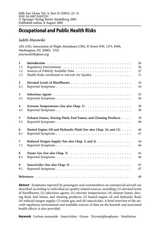 Air Quality in Airplane Cabins and Similar Enclosed Spaces