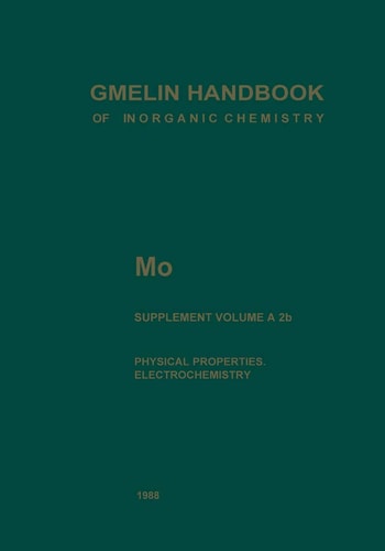Mo Molybdenum Physical Properties, Part 2. Electrochemistry