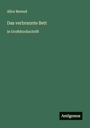 Das verbrannte Bett: in Großdruckschrift (German Edition)