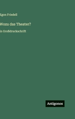 Wozu das Theater?: in Großdruckschrift (German Edition)
