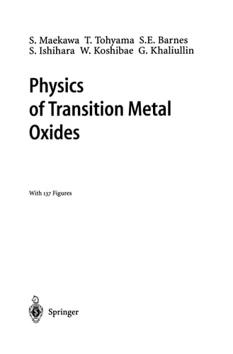 Physics of Transition Metal Oxides