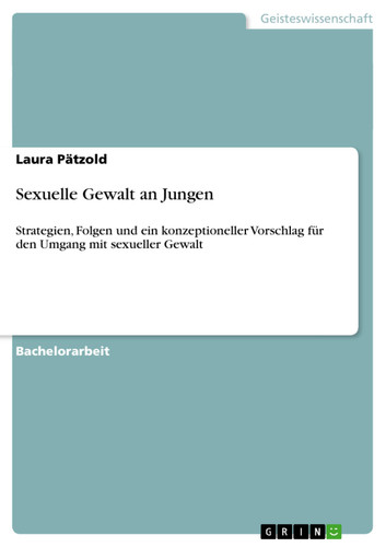 Sexuelle Gewalt an Jungen Strategien, Folgen und ein konzeptioneller Vorschlag für den Umgang mit sexueller Gewalt