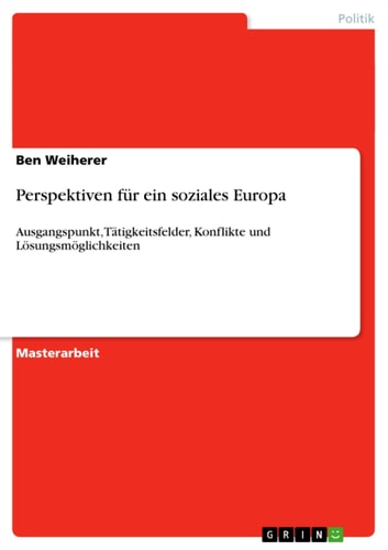Perspektiven für ein soziales Europa Ausgangspunkt, Tätigkeitsfelder, Konflikte und Lösungsmöglichkeiten