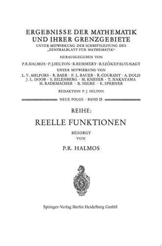 Boolean Algebras Reihe: Reelle Funktionen (Second Edition)