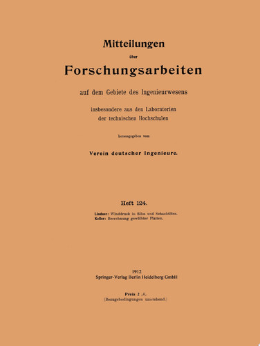 Winddruck in Silos und Schachtöfen. Berechnung gewölbter Platten