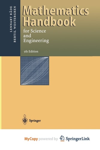 Mathematics Handbook for Science and Engineering