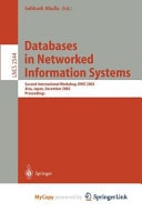 Databases in Networked Information Systems Second International Workshop, Dnis 2002, Aizu, Japan, December 16-18, 2002, Proceedings