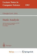Static Analysis 5th International Symposium, SAS'98, Pisa, Italy, September 14-16, 1998, Proceedings