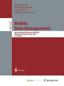 Mobile Data Management 4th International Conference, MDM 2003, Melbourne, Australia, January 21-24, 2003, Proceedings
