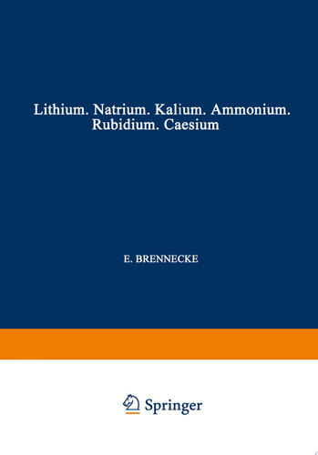 Elemente der Ersten Hauptgruppe Lithium · Natrium · Kalium · Ammonium · Rubidium · Caesium
