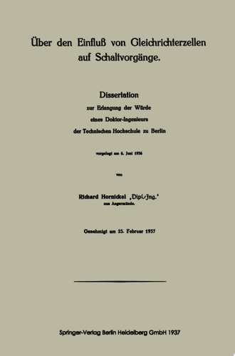 Über den Einfluß von Gleichrichterzellen auf Schaltvorgänge
