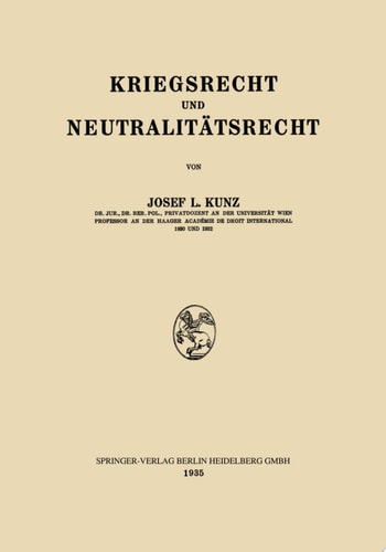 Kriegsrecht und Neutralitätsrecht