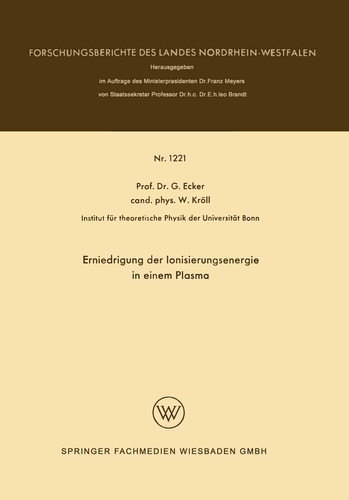 Erniedrigung der Ionisierungsenergie in einem Plasma