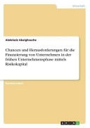 Chancen und Herausforderungen für die Finanzierung von Unternehmen in der frühen Unternehmensphase mittels Risikokapital