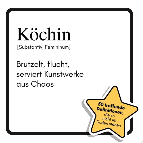Köchin Brutzelt, flucht, serviert Kunstwerke aus Chaos