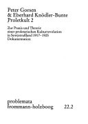 Proletkult: System einer proletarischen Kultur