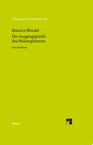 Der Ausgangspunkt des Philosophierens Drei Aufsätze
