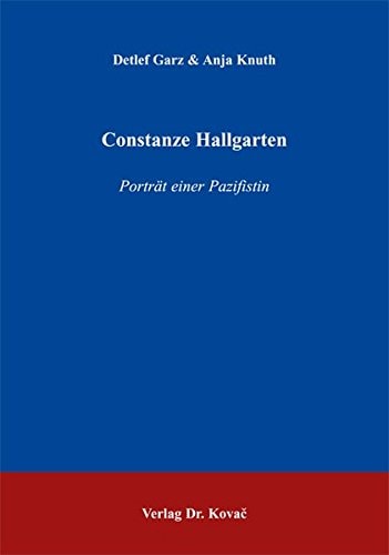 Constanze Hallgarten Porträt einer Pazifistin