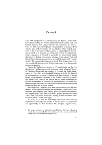 Justice in Transition - Prosecution and Amnesty in Germany and South Africa
