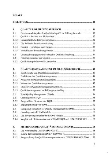 Qualitätsmanagement im Bildungswesen Ansätze, Konzepte und Methoden für Anbieter von E-Learning- und Blended Learning-Qualifizierungen