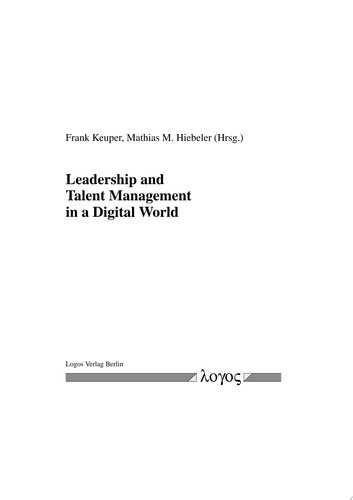 Leadership and Talent Management in a Digital World
