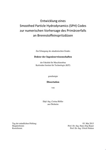 Entwicklung eines Smoothed Particle Hydrodynamics (SPH) Codes zur numerischen Vorhersage des Primärzerfalls an Brennstoffeinspritzdüsen