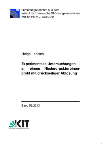 Experimentelle Untersuchungen an Einem Niederdruckturbinenprofil Mit Druckseitiger Ablösung