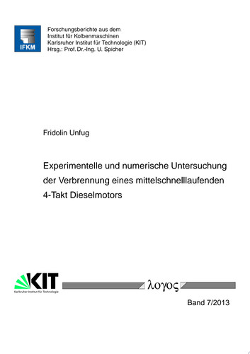 Experimentelle und numerische Untersuchung der Verbrennung eines mittelschnelllaufenden 4-Takt Dieselmotors