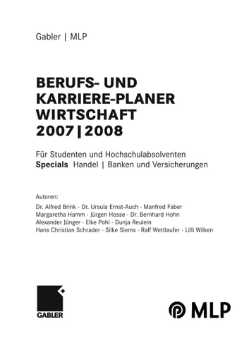 Gabler / MLP Berufs- und Karriere-Planer Wirtschaft 2007/2008