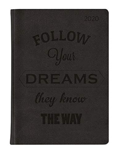 Ladytimer Deluxe Black 2020 - Taschenplaner - Taschenkalender A6 - Tucson Einband - Motivprägung Typografie - Weekly - 192 Seiten