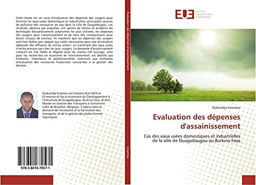 Evaluation des dépenses d'assainissement Cas des eaux usées domestiques et industrielles de la ville de Ouagadougou au Burkina Faso