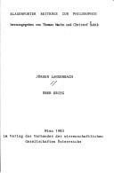 Über Krieg (Klagenfurter Beiträge zur Philosophie) (German Edition)