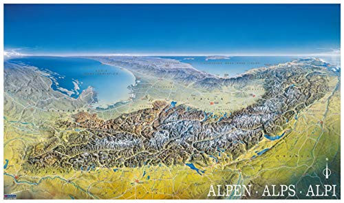 Carta panoramica n. 349. Panorama delle Alpi-Alpenpanorama 1:50.000. Ediz. bilingue