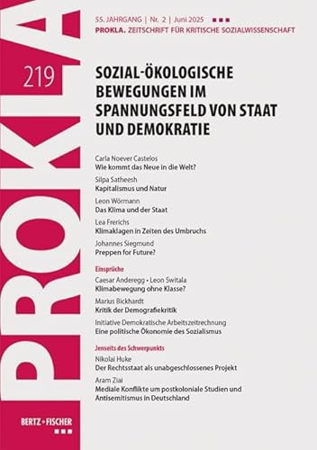 Sozial-ökologische Bewegungen im Spannungsfeld von Staat und Demokratie PROKLA 219/55. Jg., Heft 2, Juni 2025