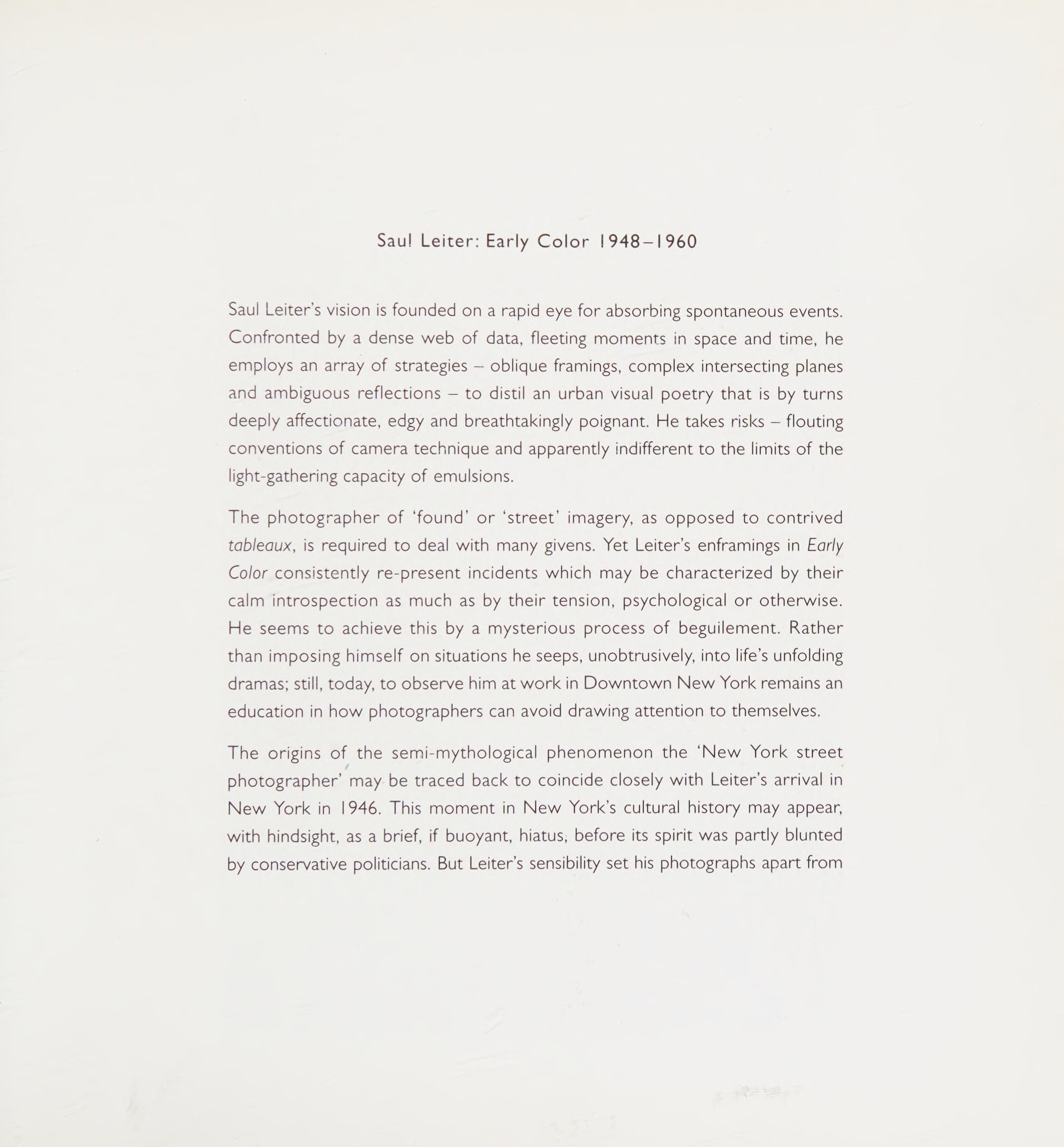 Saul Leiter: Early Color