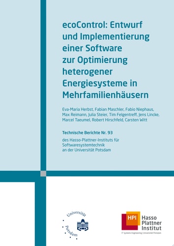 ecoControl Entwurf und Implementierung einer Software zur Optimierung heterogener Energiesysteme in Mehrfamilienhäusern