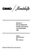 Directory of German departments, faculties, and programs in the United States, 1980