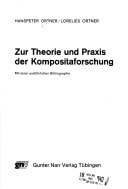 Zur Theorie und Praxis der Kompositaforschung mit e. ausführl. Bibliogr