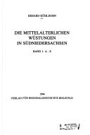 Die mittelalterlichen Wüstungen in Südniedersachsen (Veröffentlichungen des Instituts für Historische Landesforschung der Universität Göttingen) (German Edition)