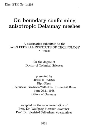 On Boundary Conforming Anisotropic Delaunay Meshes