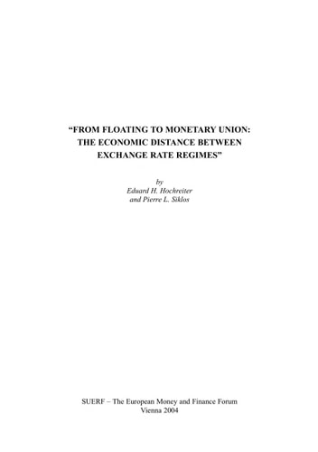 "From floating to monetary union: the economic distance between exchange rate regimes"