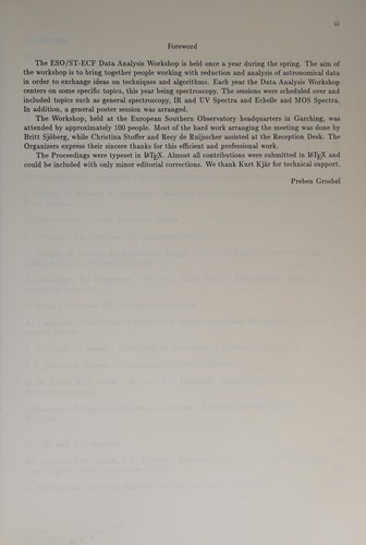 4th ESO/ST-ECF Data Analysis Workshop: Garching, 13-14 May 1992 : proceedings (ESO conference and workshop proceedings)