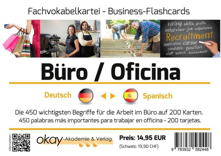Vokabelkartei "Büro/Office" Deutsch - Spanisch : die 800 wichtigsten Begriffe für die Arbeit im Büro