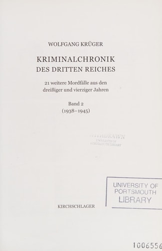 Kriminalchronik des Dritten Reiches