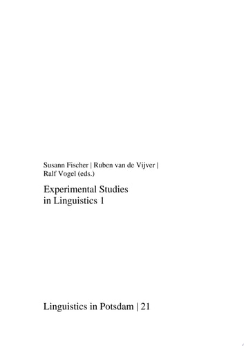 Experimental Studies in Linguistics