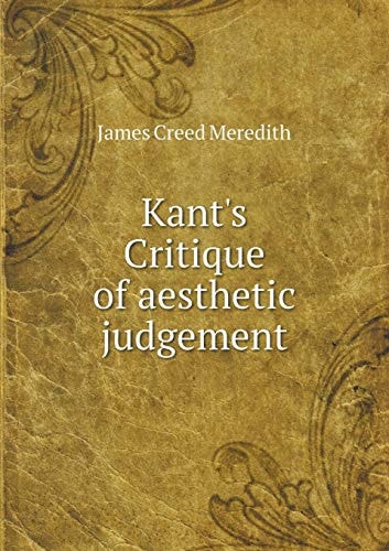 Kant's Critique of aesthetic judgement