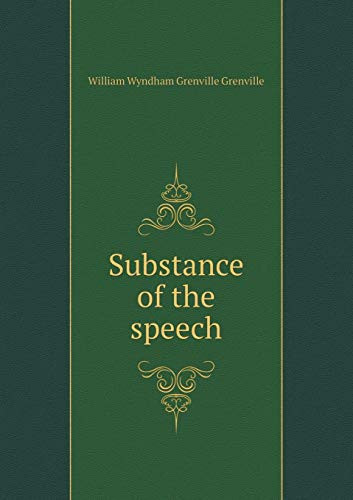 Substance of the speech