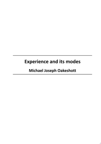 Experience and its modes